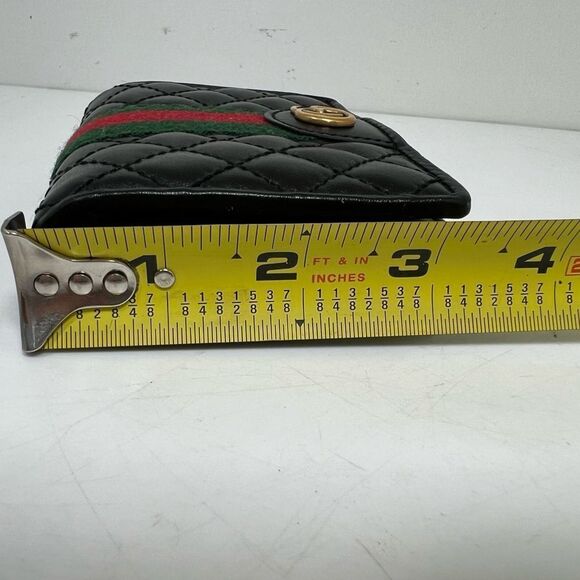 GUCCI GG Marmont Bifold Wallet quilted sherry line black leather without box - Picture 11 of 11